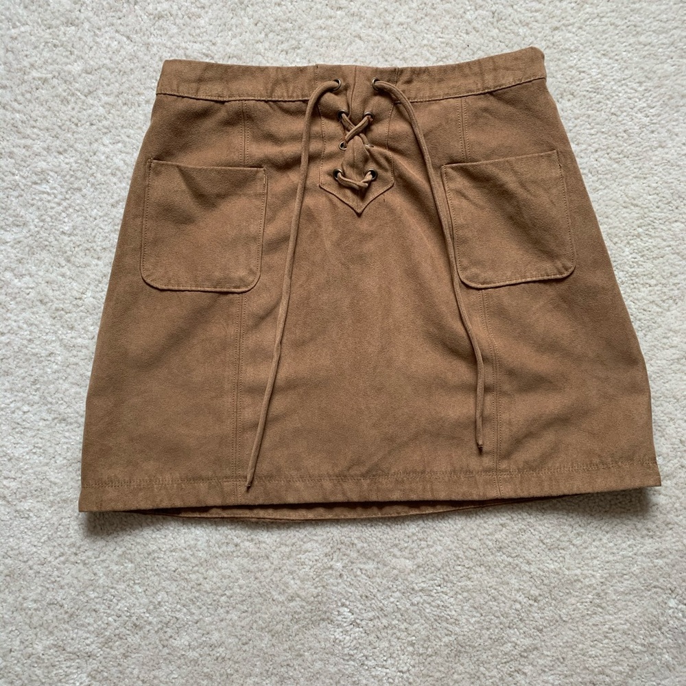 HOLLISTER Suede Lace-front Skirt